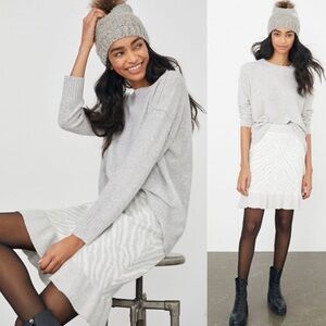 NWT Anthropologie Dolan Zebra Knit Sweater Ruffle Skirt